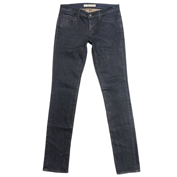 J BRAND women's metallic black "venom" pencil leg skinny jeans, 28. - Picture 3 of 6